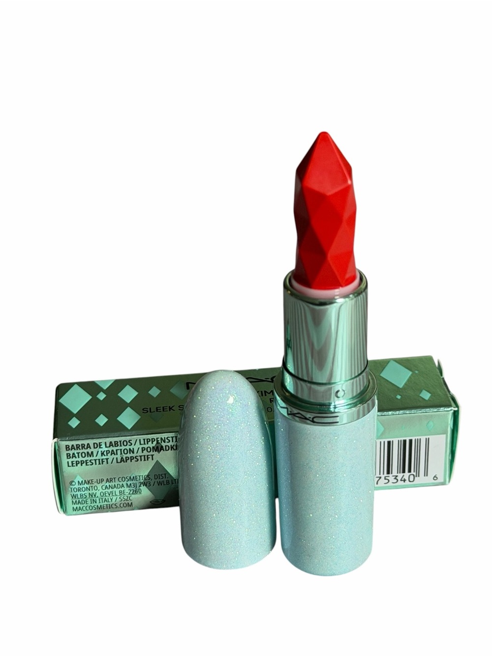 MAC Holiday Lipstick in UNEXPECTED RED -Gemstone Lipstick - Vibrant Red BNIB - Picture 5 of 16